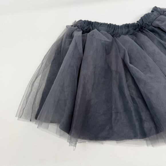 New Zara Girls 5-6 Y Dark Gray Tulle MIni Skirt Pull On Layered 5-6T NWT - Picture 4 of 7